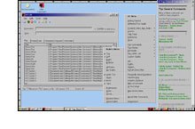 Screenshot showing menus bordered by rulers and popup menu choices.