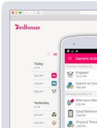 Upper left corner of a screenshot of the home page overlaid with a partial image of a smartphone with the program loaded on it.
