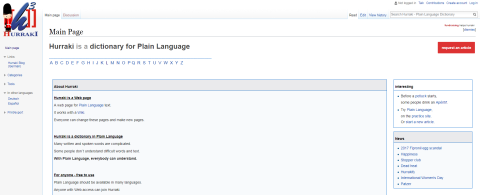 The main page for the Hurraki with information about the Wiki page. See description for details.