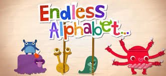 Rectangular image block with a colorful drawing of five goofy characters and the program's name spelled out across the top with different colored letters.