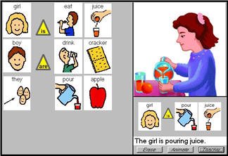 Screenshot showing girl in upper right pouring a drink from a pitcher with world icons across from her on the right and below her on the bottom.