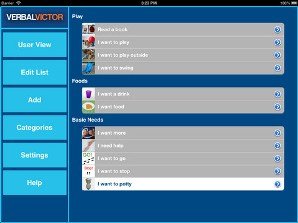 Screenshot showing command options along the left side and rows of menu options on the right side.