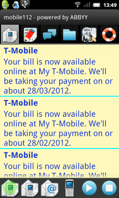 Mobile screenshot with with text messages.