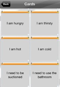 Screenshot of smartphone screen with three rows of two conversation buttons each.