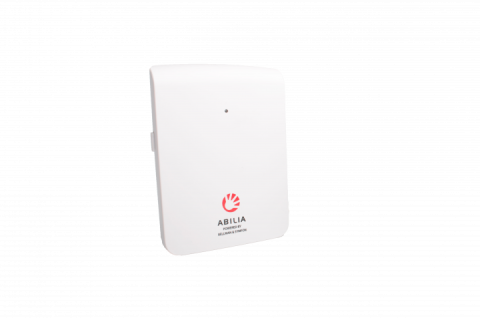 A white rectangular device with a notification light on the front.