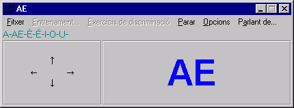 A gray box with large blue letters.