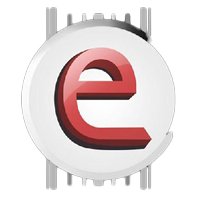 A lowercase red 'e' in the middle of a circle.