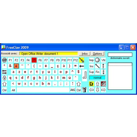 On-screen keyboard that includes function keys, arrow keys, and menu options.