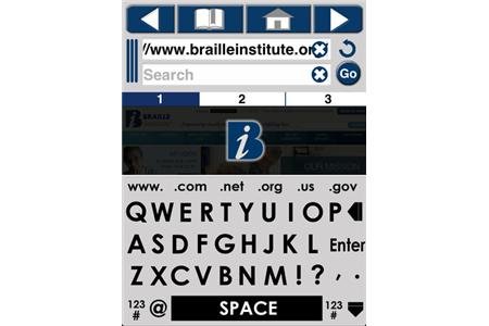 Internet browser with a large on-screen keyboard