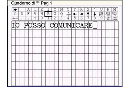 alphabet and number keys and grid text-output screen 
