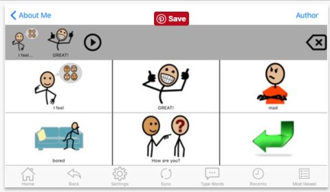 Pictogram phrase selection menu.