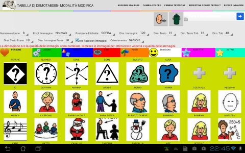 AAC board with sentence builder bar and speak and trash buttons.