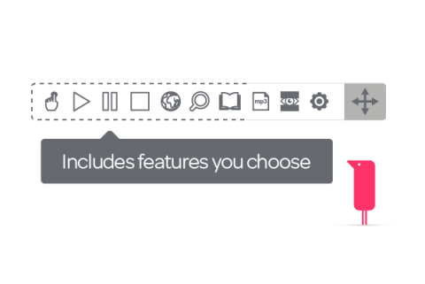 SpeechStream customizable toolbar. 