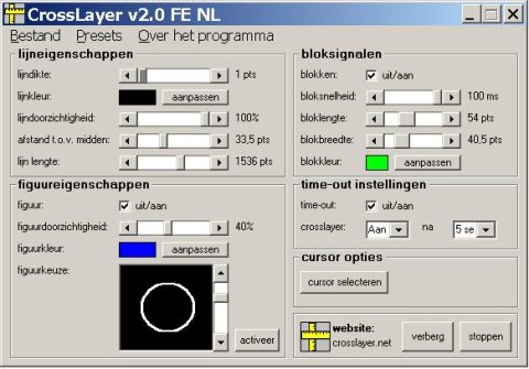 A screenshot of the software's page with the set menu.