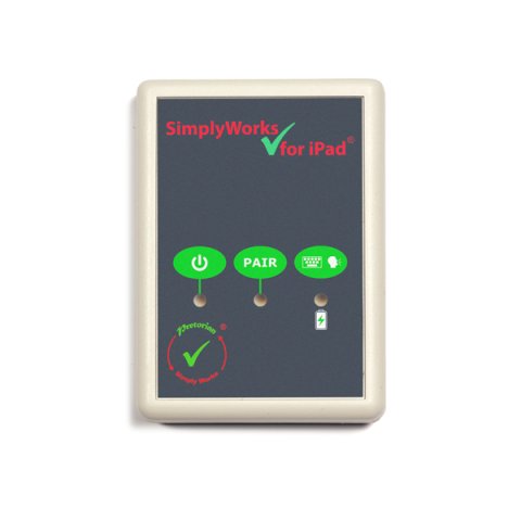 Front view of rectangular wireless adapter with three indicator lights.
