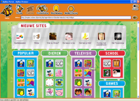 Website with a category of learning icons.
