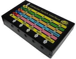 Rectangular box with five side ports and associated light indicators on top.