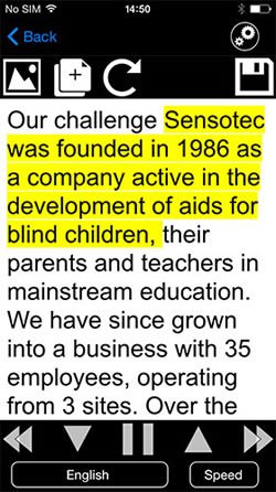 Screenshot of the reader with text highlighted in yellow.