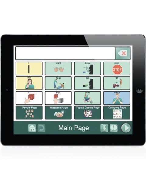 GoTalk NOW PLUS pictographic main menu.