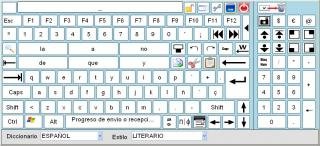 Onscreen keyboard with F-Keys at the top and a numberpad to the right.