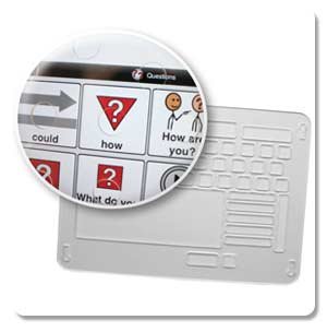 Keyguarad and a portion of it enlarged to show the clear surface and small cut outs.