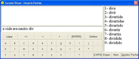 On screen keyboard with predictions.