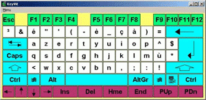 On-screen keyboard in popup window without right side number keys.