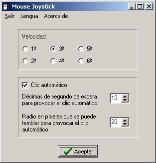 Window with menu options.