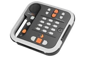 Rctangular device with 12 number buttons and control buttons.