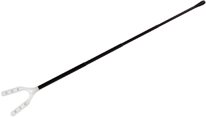 Telescoping stylus about the width of a pencil attaches to a mouthguard.