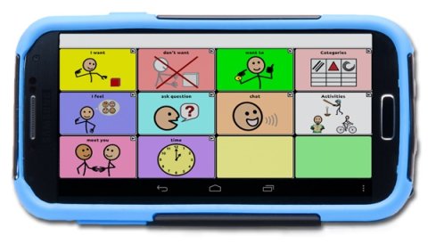Word selection screen on smartphone with with 12 options available in a 3x4 grid.