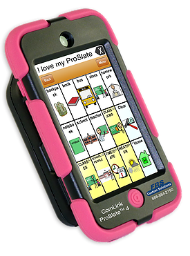 4" device in protective casing with 3x8 grid of symbols.