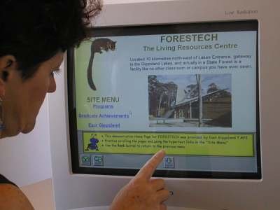 User accessing the internet with finger.