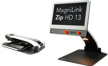 A free-standing, large screen featuring two knobs at the bottom-right. The same device is also shown collapsed into itself.