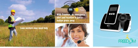 Series of four images, including a person walking on the left and the GPS wriststrap and console on the right.