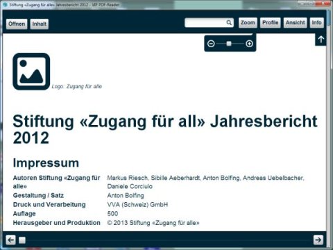 A VIP PDF-Reader's screenshot featuring a file information screen.
