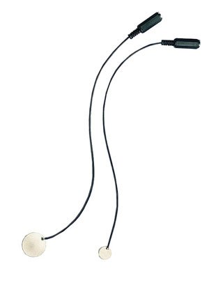 Two wire adapters with switch connection and small or large, white battery plates.