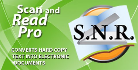 Scan and Read logo, featuring an open computer superimposed over an open book. There is an orange circle graphic behind it.