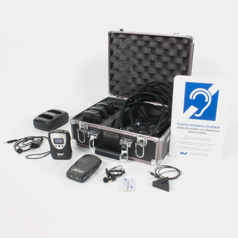 An open box displaying with all the components that included in the system.
