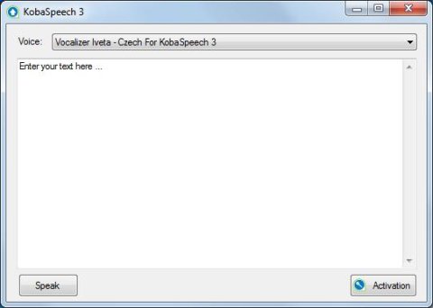 A view of the screen that allows the user to choose the text that is to be read.