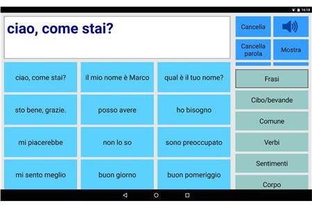 aac board with text box and speak button