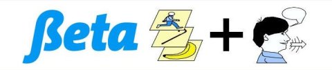 Beta logo featuring the logo in blue letters along with the plus symbol and a sketch of a human head..