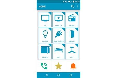 Application on the home screen where a user can control devices.