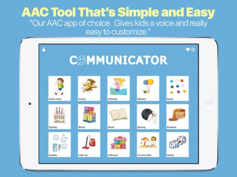 AAC board on a tablet.