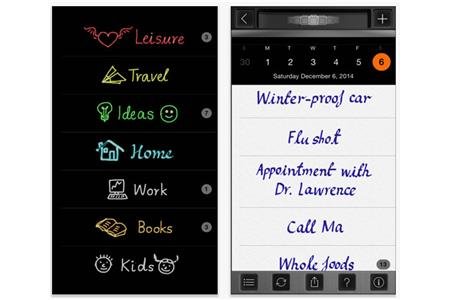 Screenshot of the app with handwritten text. 