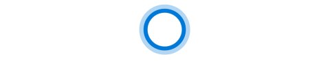 Microsoft Cortana logo: a blue, double-layered circle.