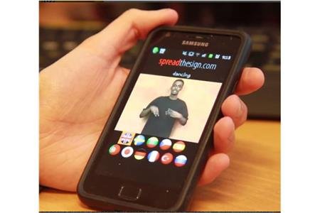 smartphone showing video of person signing 