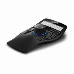 A curve-shaped black mouse with a rotation toggle.