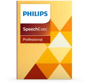 Phillips SpeechExec logo with a monochromic layout of gold and orange triangles.