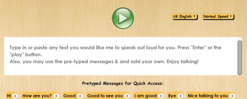 A text input box on a screen along with a play button.